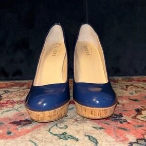 Guess Deep Blue Platform Heels